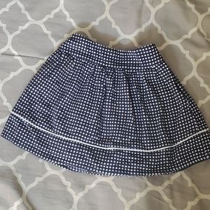 Navy with Whote Polka Dots girl's skirt